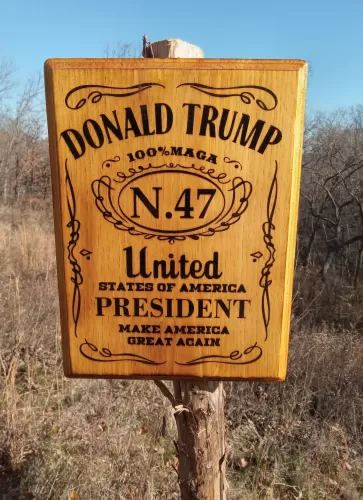 Trump Whiskey Plaque 9"x12"